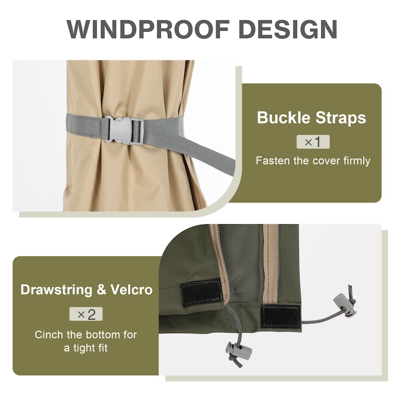 Aoodor Heavy Duty Patio Umbrella Cover for 6-9ft Market Umbrella