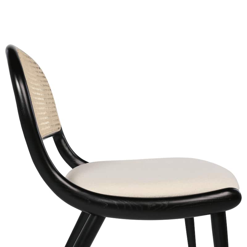 Breuer Chair Company Giola Dining Side Chair w/ Padded Seat Ash Wood Cane Back & Steel Legs (Variations; Made in Italy)