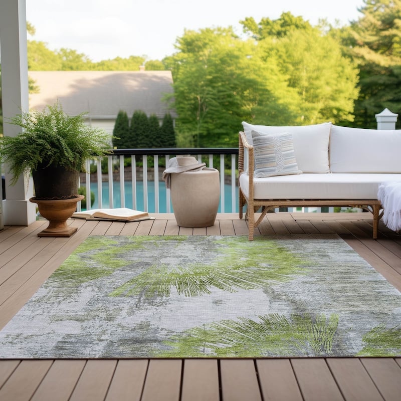Machine Washable Indoor/ Outdoor Chantille Contemporary Starburst Rug