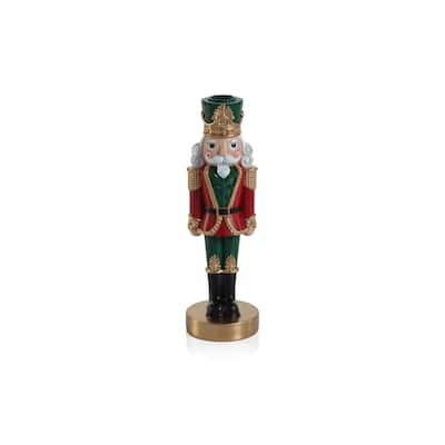 Nutcracker 10" Resin Taper Candle Holder