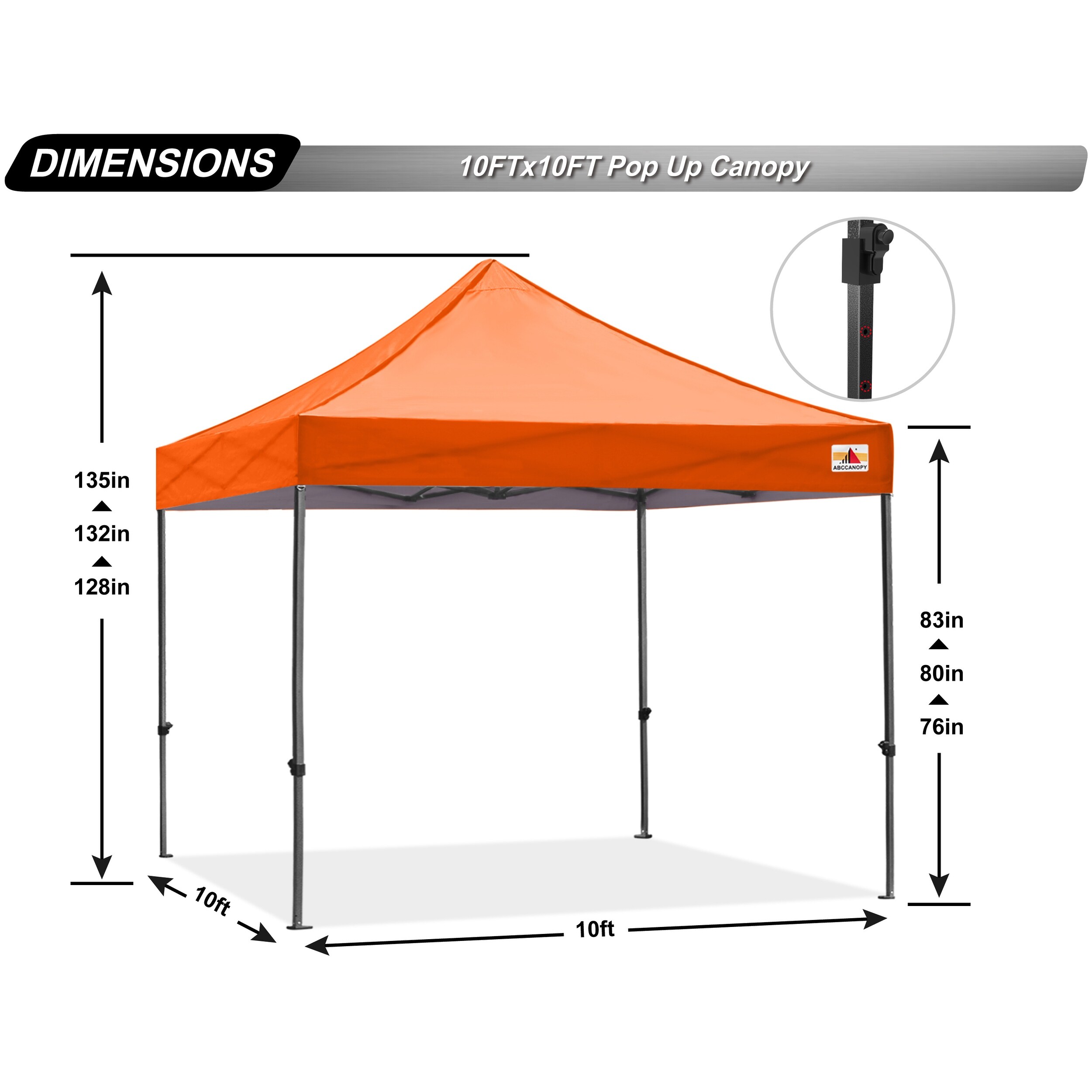 ABCCANOPY Outdoor Commercial Metal Patio Pop-Up Canopy