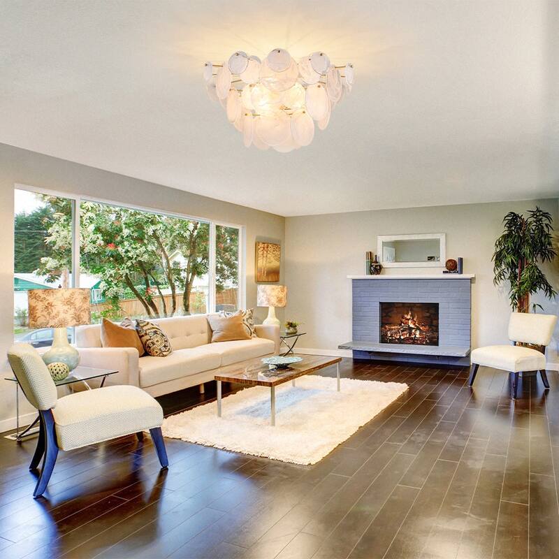 Contemporary Glam Tiered Cloud Glass Discs Semi-flush Mount