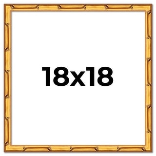 18x18 Frame Gold Bamboo Solid Wood Picture Frame | 1 Inch Moulding
