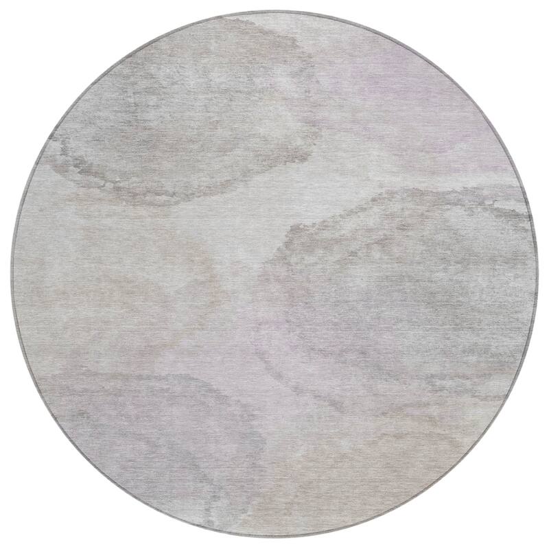 Machine Washable Indoor/ Outdoor Abstract Muted Chantille Rug