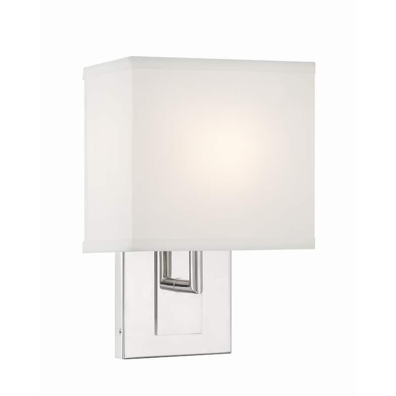 Brent 1 Light Polished Nickel Sconce - 7"W x 10"H x 4"D