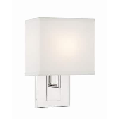 Brent 1 Light Polished Nickel Sconce - 7"W x 10"H x 4"D