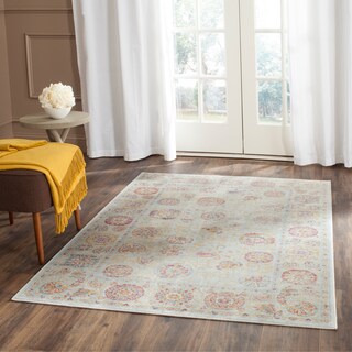 SAFAVIEH Sevilla Kacandone Traditional Oriental Viscose Rug - Silver/Multi - 4' x 5' 7"