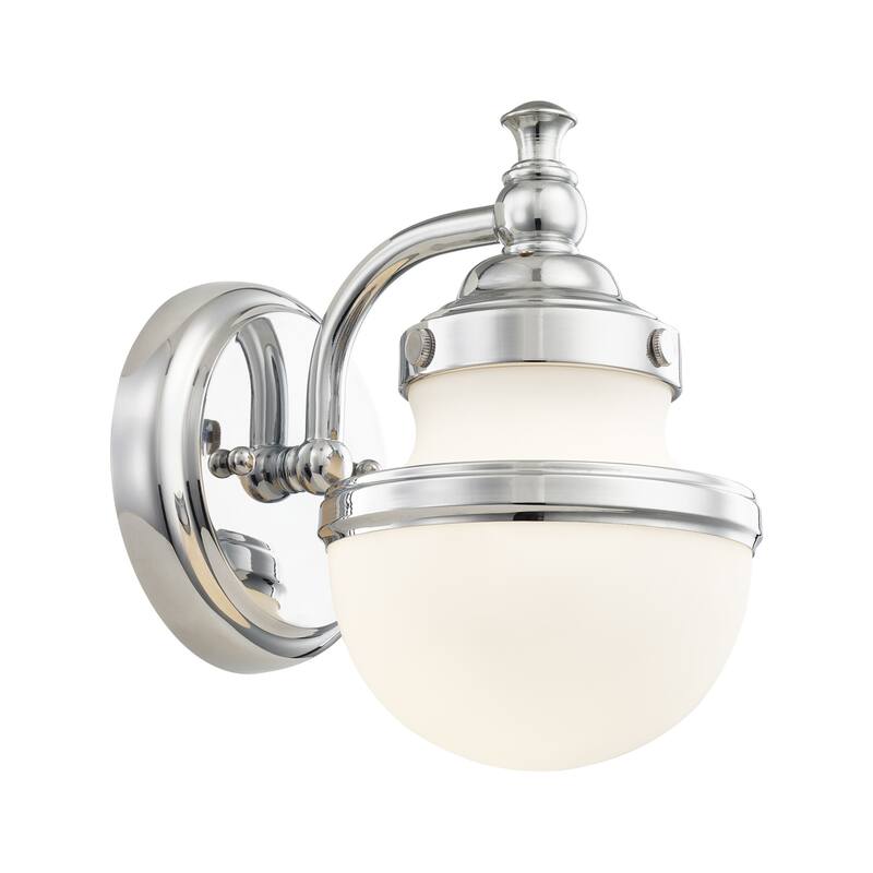 Livex Lighting Oldwick Single Light 8" Tall Bathroom Sconce with White
