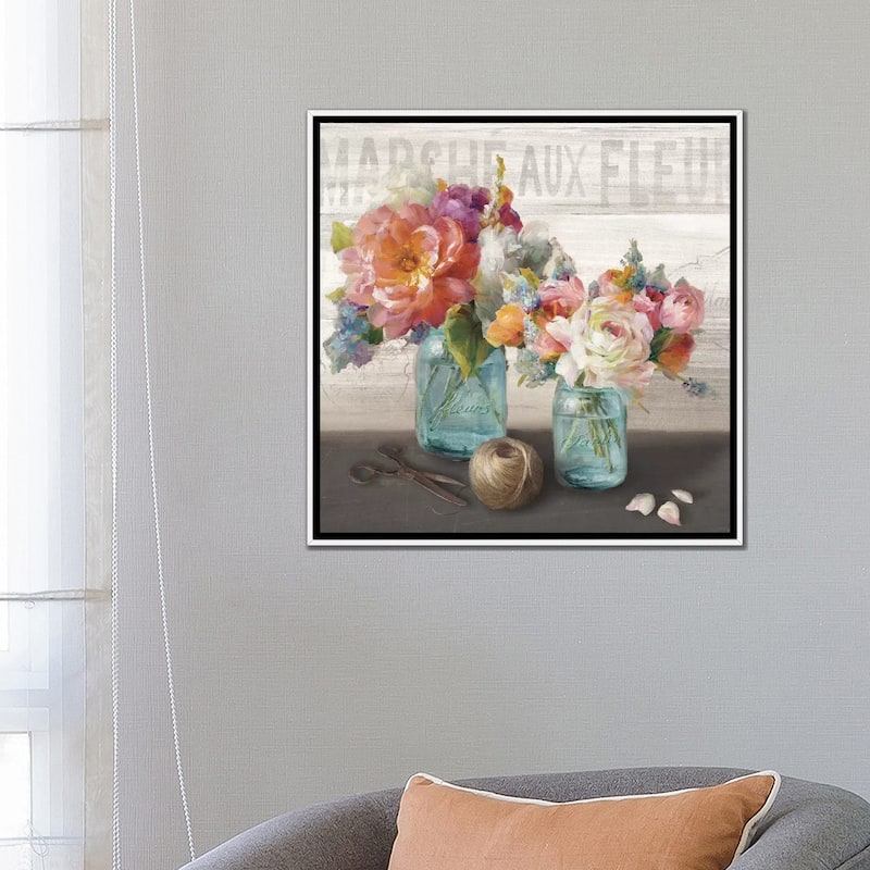 iCanvas "French Cottage Bouquet III" by Danhui Nai Framed Canvas Print