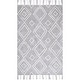 preview thumbnail 15 of 18, Nuloom Handmade Plush Boho Tribal Diamond Tassel Shag Rug