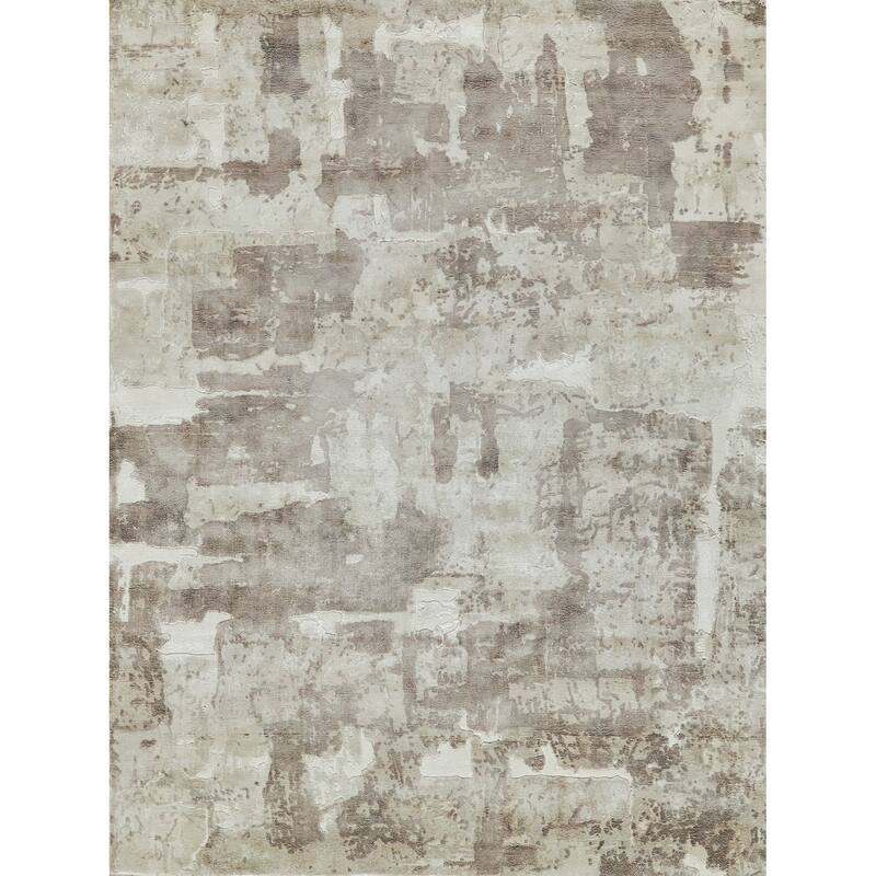 Papyrus Beige Wool/Bamboo Silk handloomed Area Rug