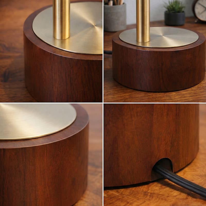 Kaia Modern Globe Table Lamp with Brushed Gold Accent
