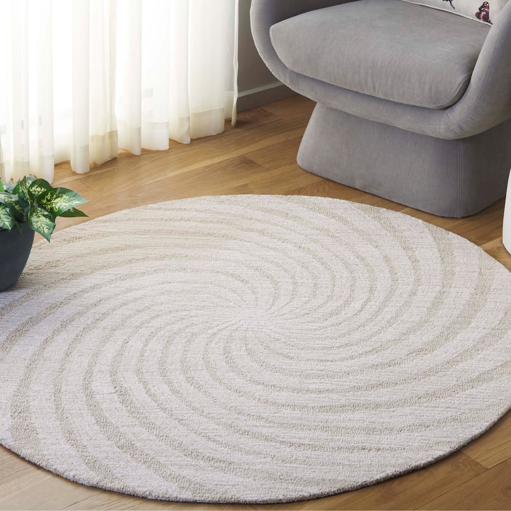 SAFAVIEH Handmade Novelty Blerona Swirl Wool Rug