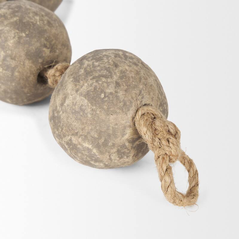 Varamala Beige / Dark Beige Paper Mache Sphere Garland