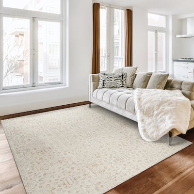 Gertmenian Sydney Light Toned Cream Ivory Moroccan Bohemian Soft Polyester Indoor Area Rug Collection