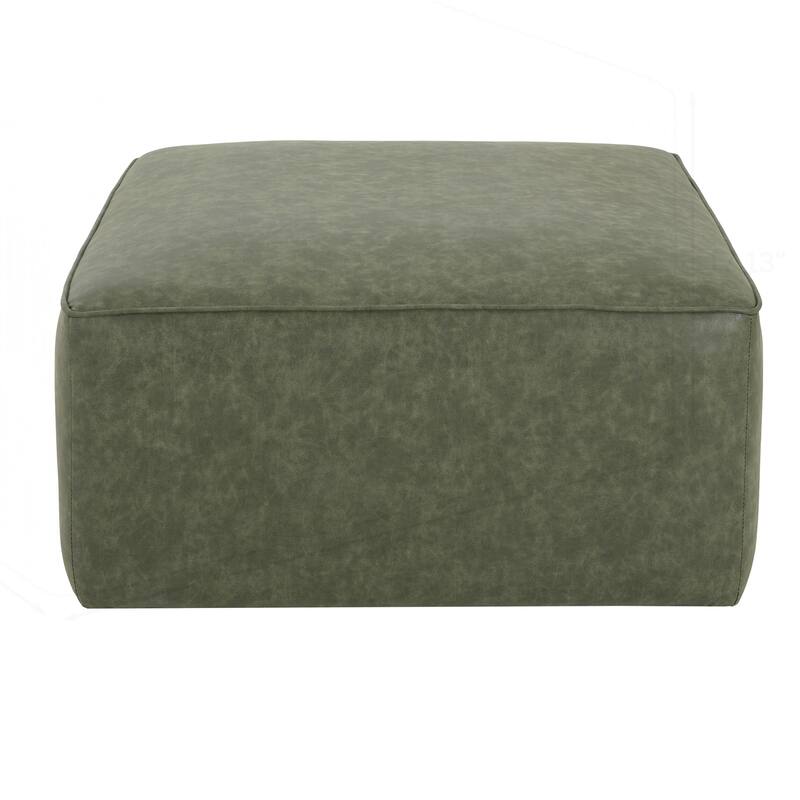 Square PU Leather Ottoman