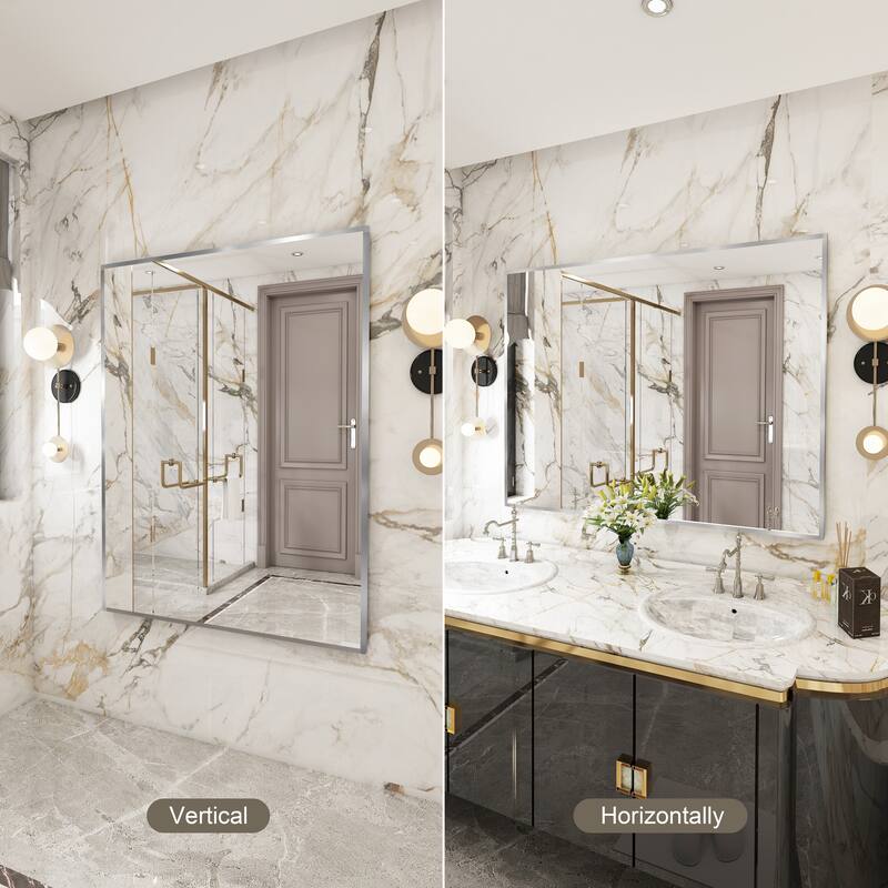 QuivaraView Wall Mounted Aluminum Frame Bathroom Vanity Mirror