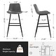 preview thumbnail 20 of 103, LUE BONA Modern Industrial Counter Stools Faux Leather Upholstered Counter Height Bar tools with Back