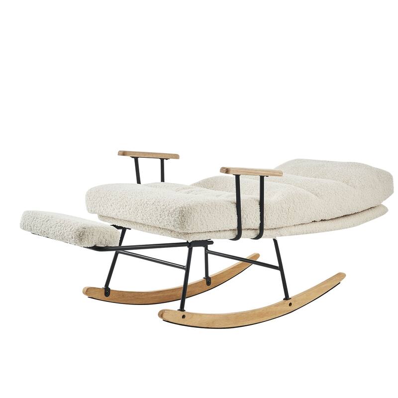 Chichoice Modern Accent Rocking Chair with Footrest, Nursery Glider Rocker with Side Pocket
