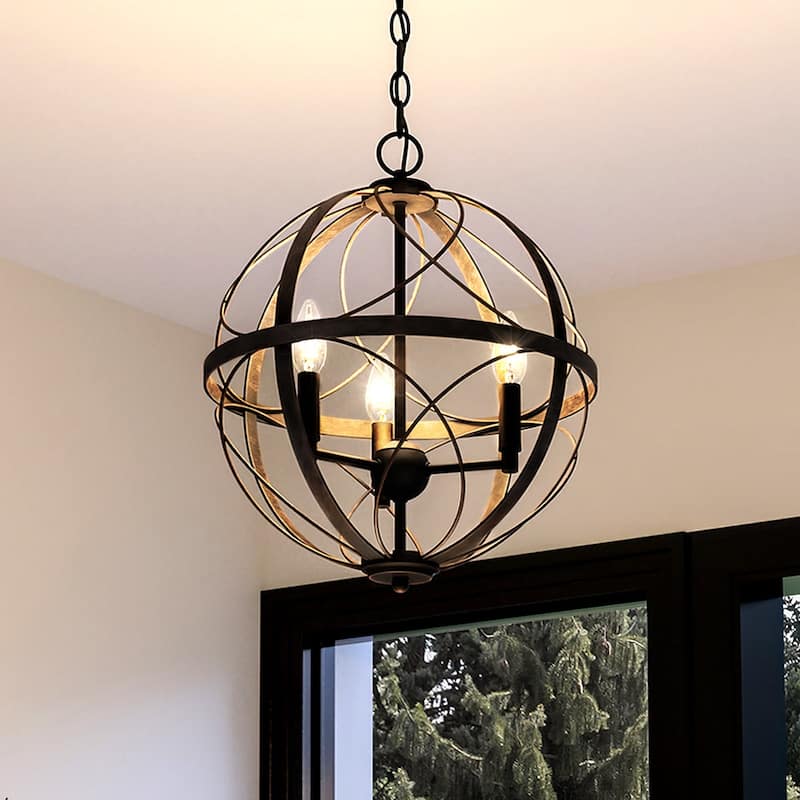 Luxury Farmhouse Chandelier, 19.75"H x 16"W, with Transitional Style, Olde Bronze, BWP4400 by Urban Ambiance - 16