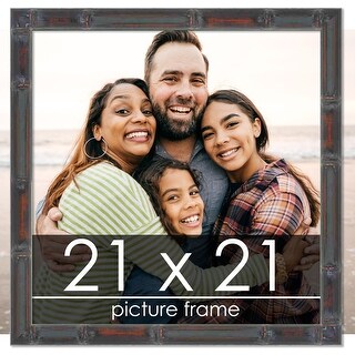 21x21 Bamboo Walnut Complete Wood Square Picture Frame with UV