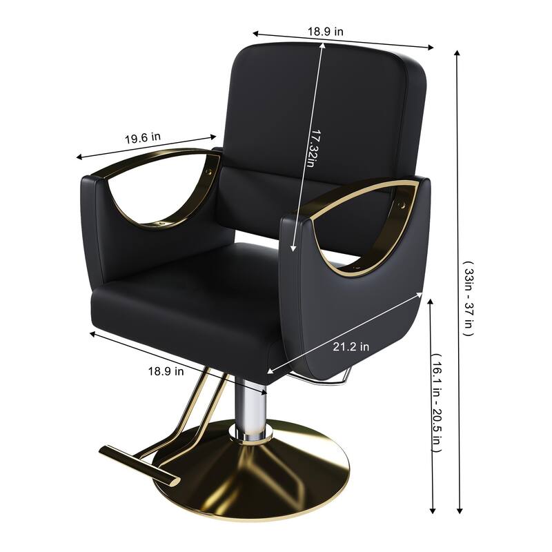 Hydraulic Salon Chair 360 Swivel Barber Stylist Chair with Pump