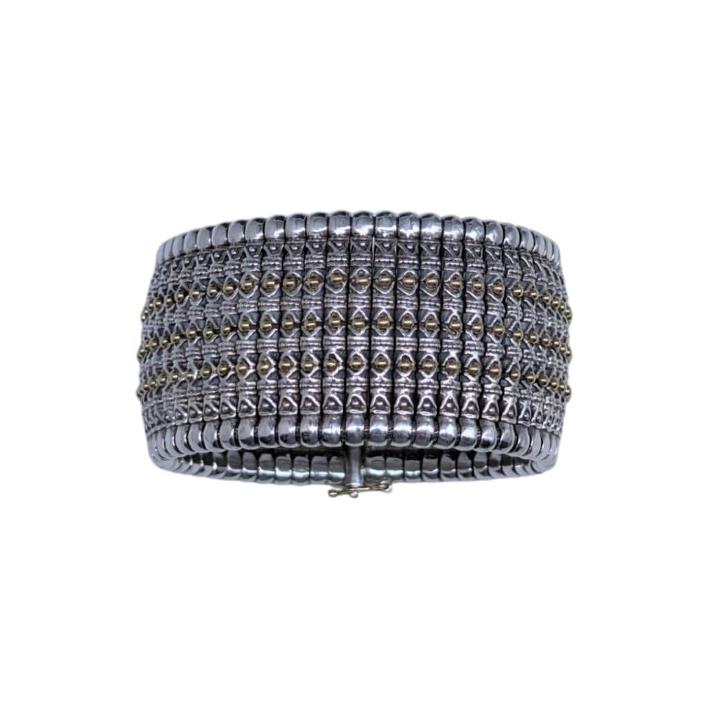 Konstantino Hera Sterling Silver & 18K Yellow Gold Wide Cuff Bracelet - 7
