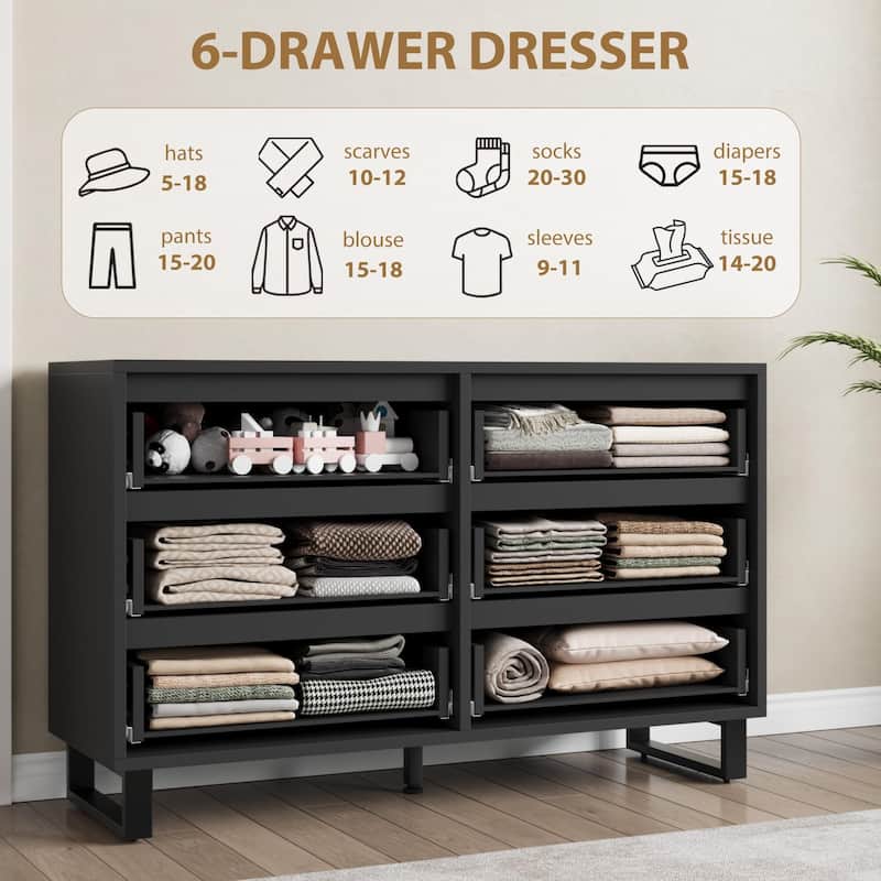 4/6 Drawer Dresser, Freestanding Storage Cabinet for Bedroom, Closet