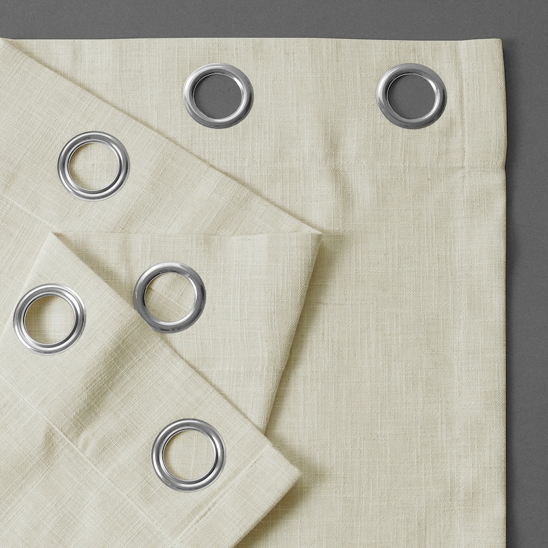 Exclusive Fabrics Heavy Faux Linen Grommet Curtain (1 Panel)