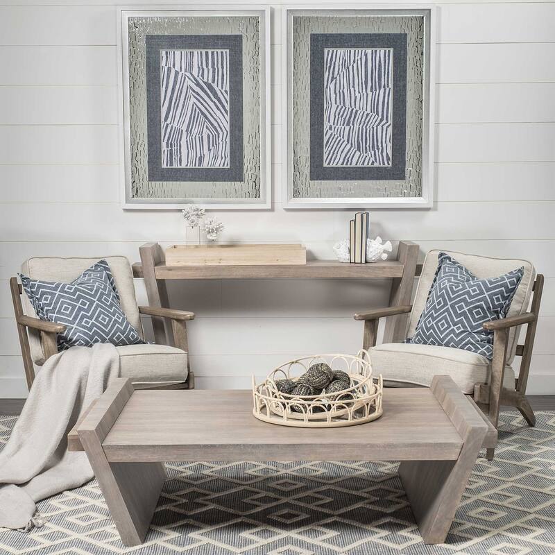 HomeRoots Medium Brown Solid Mango Wood Finish Console Table With Slanted Base Design - 16