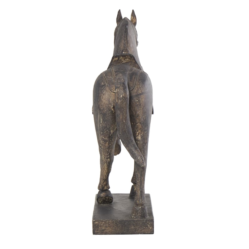 Polystone Horse Decorative Sculpture - Brown - Roche River Decor