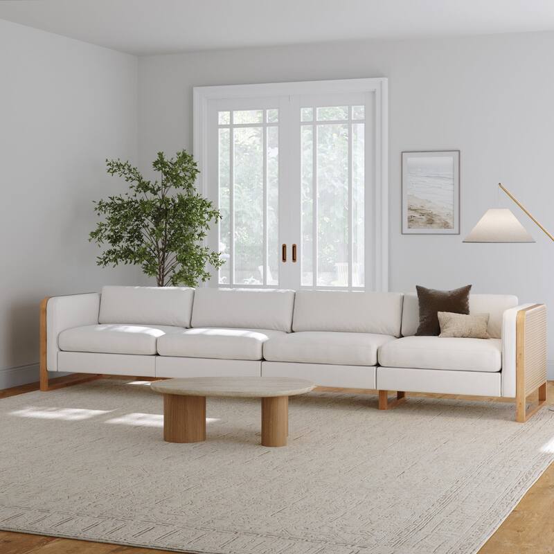 Madison Modern Upholstered Modular Sofa or Couch for Living Room with Solid Wood Legs