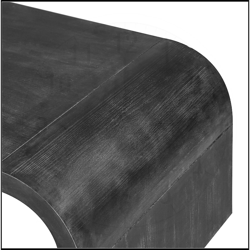 Farmhouse Vintage Crafts Coffee Table,Curved Art Deco Design
