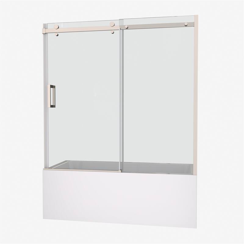 Bathtub Sliding Shower Door with 5/16" Tempered Glass
