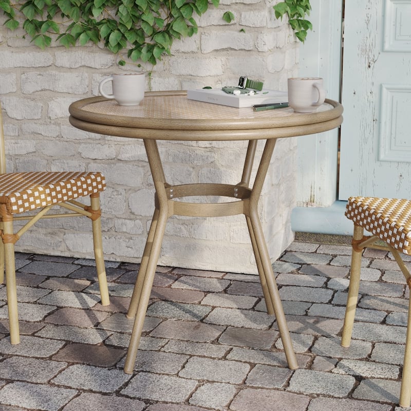 Indoor/Outdoor Commercial Glass Top Bistro Table