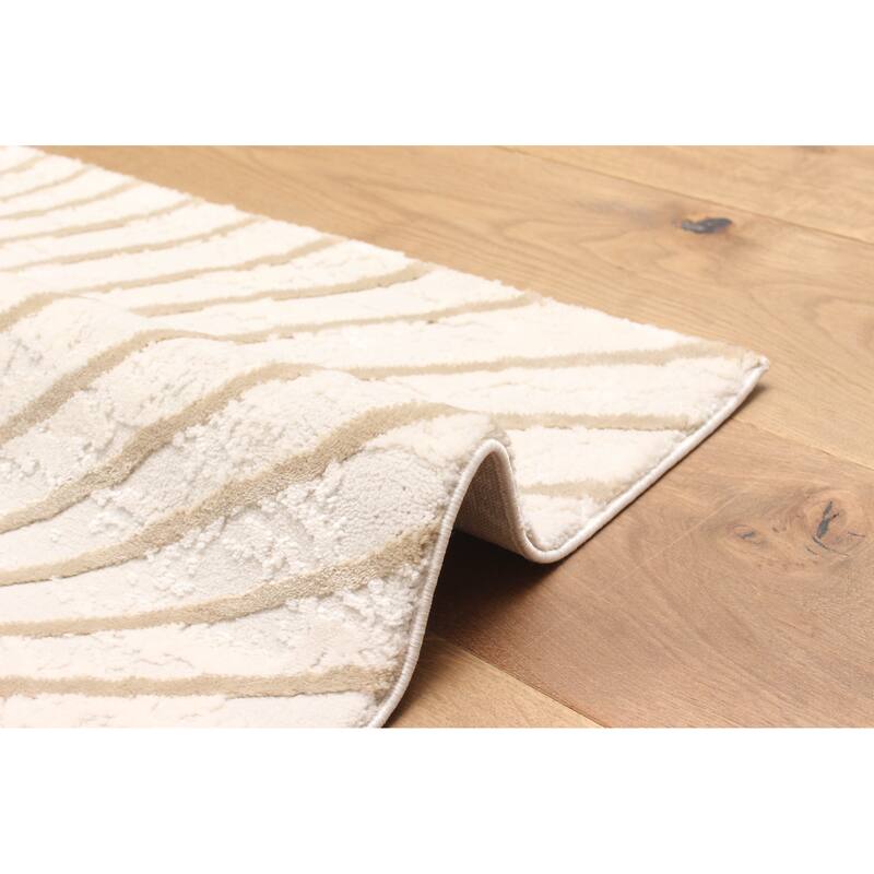 ECARPETGALLERY Machine Made Sienna Ivory Area Rug