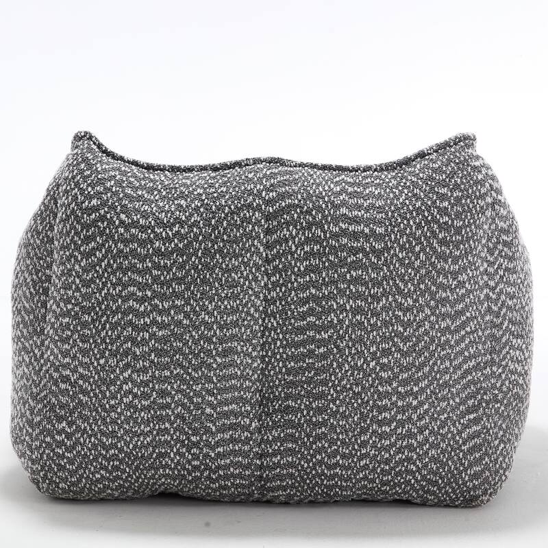 Chenille Square Bean Bag Chair, High Resilience Foam Lounge Chair, Cozy Aldult Lazy Sofa with Curved Armrests and Backrest