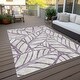 preview thumbnail 9 of 7, Machine Washable Indoor/ Outdoor Chantille Modern Palms Rug