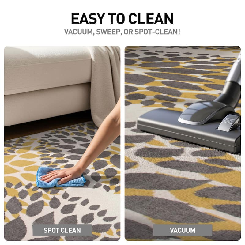 World Rug Gallery Modern Floral Circles Area Rug