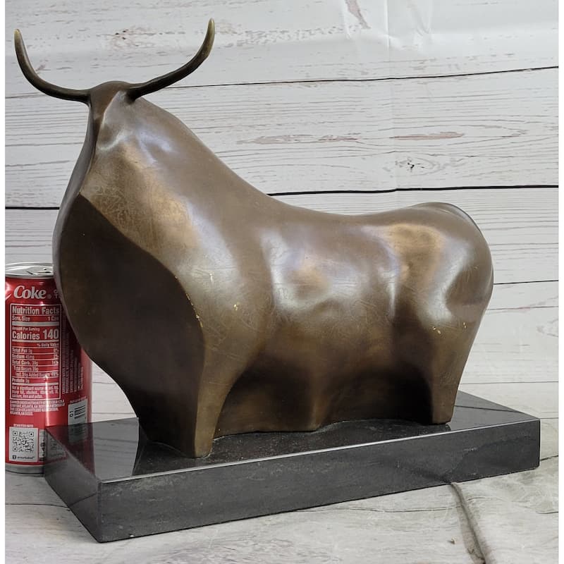 Abstract Modern Art Clic Botero Bull Handcrafted Bronze Sculpture Figurine