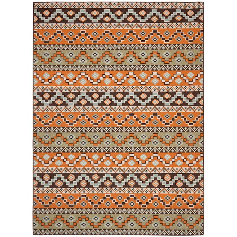 SAFAVIEH Veranda Rudy Indoor/ Outdoor Waterproof Patio Backyard Rug - 8' x 10' - Terracotta/Chocolate