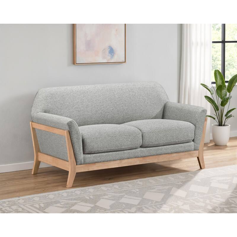 Vaughn Fabric Upholstered Flared Arm Loveseat Grey