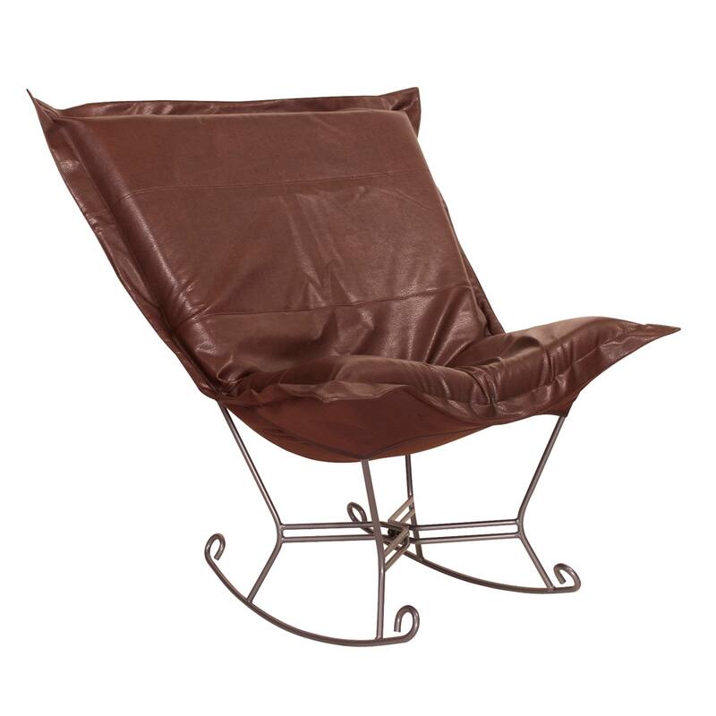 Allan Andrews Scroll Puff Rocker with Titanium Frame, Avanti Collection - Pecan