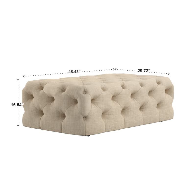 Knightsbridge Rectangular Tufted Ottoman with Casters by iNSPIRE Q Artisan