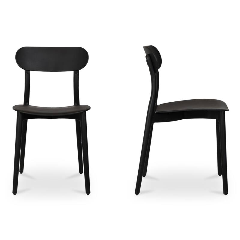 NADAAL STUDIOS Vance, Patio Dining Chairs, Black, Set of Two - 16.75 X 20.5 X 31
