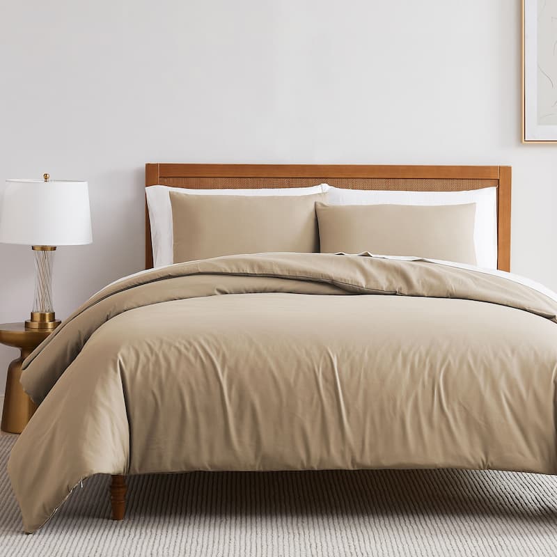 Vilano Series Ultra Soft 3-piece Duvet Cover Set - Taupe - King - Cal King