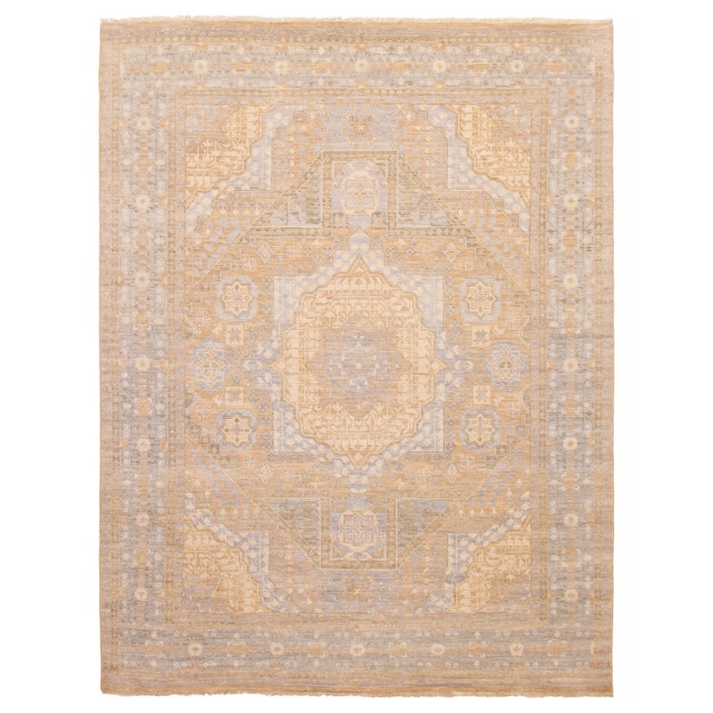 ECARPETGALLERY Hand-knotted Mamluk Tan Wool Rug - 9' 2" x 11' 9" - Tan - 9' 2" x 11' 9" - Rectangle
