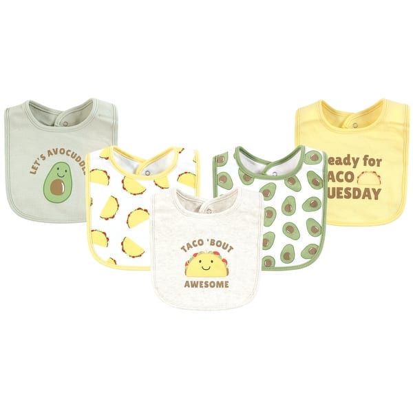 slide 1 of 1, Hudson Baby Infant Boy Cotton Bibs, Taco Tuesday, One Size - Taco Tuesday - One Size One Size - Taco Tuesday