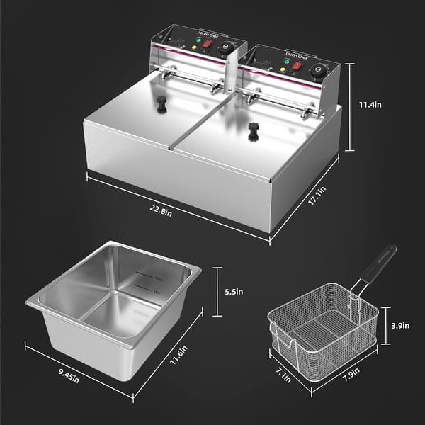 Electric Deep Fryers Leconchef Commercial Grade 3400w Deep Fryer with
