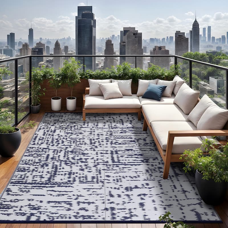 Beverly Rug Reversible Mats Plastic Outdoor Rug for Camping, Patio, Backyard, RV, Picnic, Deck